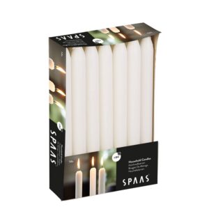 SPAAS 14 White Dinner Candles 21/220 mm, 8 Std. Gebrauch - Hochwertige Kerzen für Dinneranzahlungen