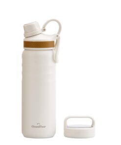 GrandTies 2 Lids Sports Stainless Steel Water Bottle – Coldest Water Bottle für Männer und Frauen – 24oz, Reuseable Weit