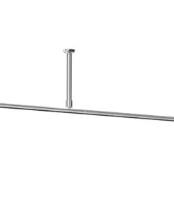 ALU Duschvorhangstange extra langSilber 250-400 cm mit Deckenhalterung | ALU Duschvorhangstange 4 m Silber für moderne