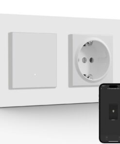 BSEED Normal Steckdose mit Smart Lichtschalter (Neutralleiter Erforderlich) - WLAN-Schalter, Alexa und Google Home Kompa