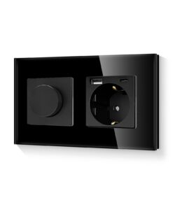 **Drehdimmer mit 20W Wandsteckdose USB C Kombinationschalter für Kinder sichereInstallation** | **2Fach Drehdimmer mit