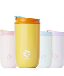 Rumiiro Thermobecher 450ml + Auslaufsicherer Deckel + Tragegriff + Doppelwandiges Isolierungsdesign + Kaffee zu Goes Bec