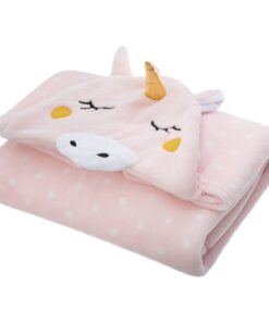 Atmosphera Kinderplaid Einhorn rosa 100x140 cm - Magic rosa Plakate für Kinderzimmer