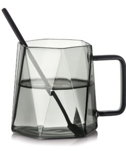 Generisch Clear Glass Coffee Mug - 16oz Thermoskop für heiße Getränke, Cappuccino, Latte, Tee, Espresso - Perfektes Gesc