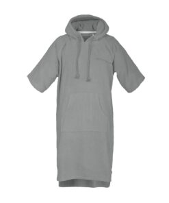 TOM TAILOR Surf Poncho Unisex L-XL mit Kapuze & Bauchtasche, 100% Baumwolle Grau