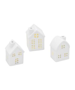 Spetebo LED Keramik Haus - Deko Weihnachtsdorf mit Beleuchtung - Weihnachts Tisch Deko Aufsteller