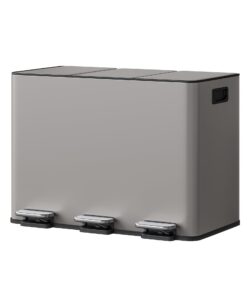 GarveeHome Mülleimer Küche - 3 x 15 L, Recycling & Biomüll, Soft-Close-Deckel, Beige