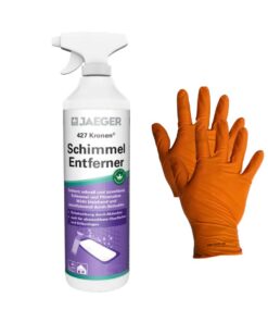 Jaeger Kronen Entferner 427 Spray - Sofortige Schimmelbekämpfung & Fleckenentfernung mit Aktivchlor, Nitrilhandschuhe i