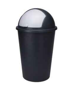 Spetebo XL Abfalleimer mit Schiebedeckel - 50 L - recycelbar - für Kosmetikmüll - praktischer Runder Eimer