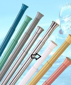 Duschvorhangstange 180-300 cm Weiß Teleskop Extra Lang Klemmstange Dusche Bad