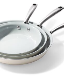 Keramik Antihaft Bratpfanne Set - ClimeCo Certified - 20/24/28 cm Induktion Panthersetz