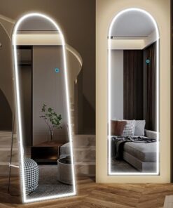 LED beleuchteter Bogen-Ganzkörperspiegel für Schlafzimmer und Wohnzimmer, 153x50cm