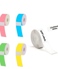 5 Rolle Thermo-Etikettenband, Wasserfeste Selbstklebendes, 160 Etiketten/Rolle für Haus, Büro, Schule (Farbe) 5 Rolle