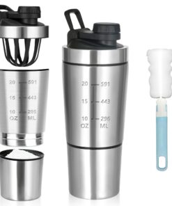 KBIBCK Edelstahl Protein Shaker für Sportliche Eiweißshakes mit Kugel Body und Pulverfach, ideal fürFitness-Enthusiasten