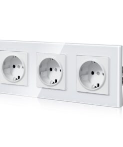 BSEED Weiß EU-Standard Steckdose mit Kindersicherung 3 Fach 16A 250V