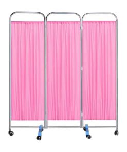 Tragbare Raumteiler Pink -.rollende Sichtschutzräder -Büro/Schönheitssalon -118x70.9in/6PCS