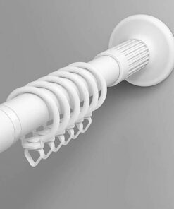 Teleskopstange Weiß für Gardinen edelstahlbelassbar Duschvorhangstange 165"-193" Bohrungsansatzfrei 70-120cm