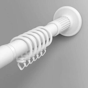Teleskopstange Weiß für Gardinen edelstahlbelassbar Duschvorhangstange 165"-193" Bohrungsansatzfrei 70-120cm