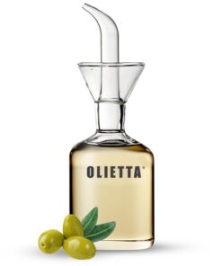 Olietta Tropf- und auslaufsichere Olivenölflasche 125ml - Leicht zu reinigen & Öl Dosierflasche - Ölspender zum Ausgieße