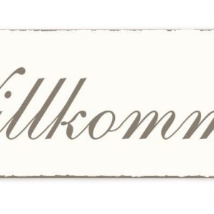 SCHILD Türschild « WILLKOMMEN » Shabby Vintage Holzschild Dekoschild Dekoration für Gastronomie, Restaurant und Hoteluid