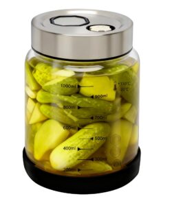 CEWROM Fermentierglas 1L mit Entlüftungsventil für Kimchi Sauerkraut