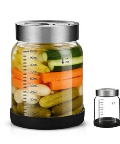 1L Fermentierglas mit Entlüftungsventil & Deckel für Kefir, Kimchi, Sauerkraut