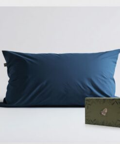 Kissenbezug 40 x 80cm, 400TC Baumwoll-Satin-Pillowcase, superweich und ägyptischer-extra-langstapelig, Pagoda-Blau mit R