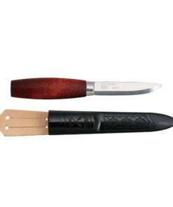 Morakniv Classic 1/0 für Alle Altersklassen mit 7,6 cm Carbonstahlklinge, rotbraunem Birkenholzgriff und Polymerscheide,