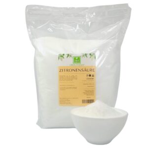 Grüne Essenz Zitronensäure Pulver Lebensmittelqualität 5kg - Reinigung und Konservierung für Obst und Gemüse - Kochen un