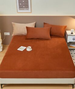 Lanqinglv Flauschige Warme Flanell für Boxspringbett - Karamell Orange, Cashmere Touch, 180x200 cm bis 25-35 cm Stehhohe