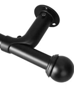 Vorhangstange Ausziehbar 120–210 cm Ø19 mm – Verstellbare Metall-Gardinenstange mit Kugelenden für Ösenvorhänge, Verdunk
