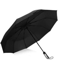Loiina Regenschirm Windproof Sturmfest UV-Schutz, M, Schwarz Loiina Regenschirm Winddichter Doppel Baldachin Automatik,