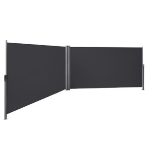 SONGMICS ausziehbare Seitenmarkise, Sonnenschutz, Balkon und Garten, anthrazit GSA320G