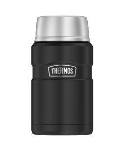 Thermos STAINLESS KING Thermobehälter 0,70l schwarz matt - hält 14h heiß & 24h kalt, absolut dicht Edelstahl
