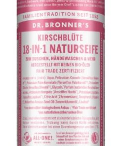 Dr. Bronner's 18-IN-1 Cherry Blossom Naturseife | Mit Bio Kokos-, Oliven- und Jojobaöl | 240 ml