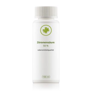 Zitronensäure 50%-Lösung 100 ml - Lebensmittelqualität - Originalrezeptur - HDPE-Flasche - deutsches Qualitätsprodukt -