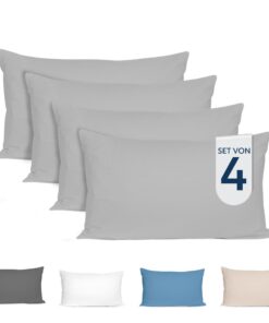 Dreamzie 100% Jersey Baumwolle Kissenbezüge 40x80 cm - Resistent und Hypoallergen - Oeko-Tex Standard 100 - Für Kissen 4