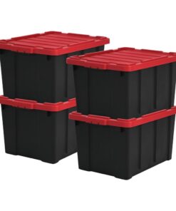 Iris Ohyama Heavy Duty Organisation_boxes Große_Rot_S Stapelbar_DDSKT-700