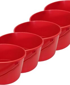 MIG 4L Rot Stapelbare Plastikeimer - Vielseitig für Haushalt und Industrie - Widerstandsfähiger Kunststoff Eimer 5x 4L