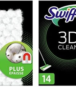 Swiffer Bodenwischer 3D Clean Trockene Bodentücher - Nimmt Mehr Staub Auf Als Ein Herkömmlicher Besen und Schließt Ihm E
