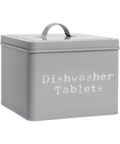 Harbour Housewares Vintage Metall Spülmaschinen-Tabletten-Kanister Grau