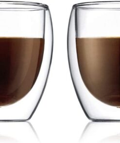 Bodum PAVINA Doppelwandige Kaffeegläser – Thermotassen – Spülmaschinenfest – Borosilikatglas