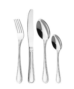 Otto Koning Frankfurt 16-teiliges Edelstahl Besteck Set, Hochglanzpoliert, für 4 Personen, Klassisches Design, optimerte