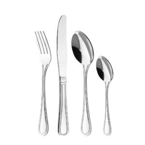 Otto Koning Frankfurt 16-teiliges Edelstahl Besteck Set, Hochglanzpoliert, für 4 Personen, Klassisches Design, optimerte