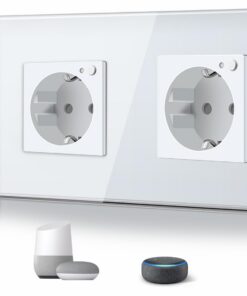 BSEED Schuko Wifi Steckdose 16A Smart Alexa Glassteckdose APP-Steuerung Arbeit mit Alexa BSEED Schuko Wifi Steckdose 16A