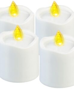 PEARL LED Grabkerzen: 4er-Set flackernde Grab Licht-LED-Kerzen für Outdoor-Events, weiß (Grablicht Laterne, Elektrische