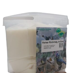 Anhaltiner Rindertalg 4kg Eimer, nicht gesalzen, perfect für Meisenknödel Herstellung, ideal für Vogelfutter Herstellung