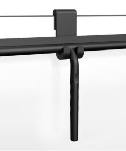 Ecooe Silikon Duschabzieher 33cm Schwarz, Badwischer für Glas und Spiegel, ohne Bohren, Edelstahlkern, ideal für Badezim