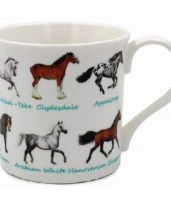 Leonardo Collection Keramikbecher Pferde 12x8x9cm Schwarz 1 Stuck