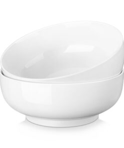 MALACASA Serie Regular 2-teilig Cremeweiß Porzellan Müslischalen Set für Essen und Snacks in 3400ml